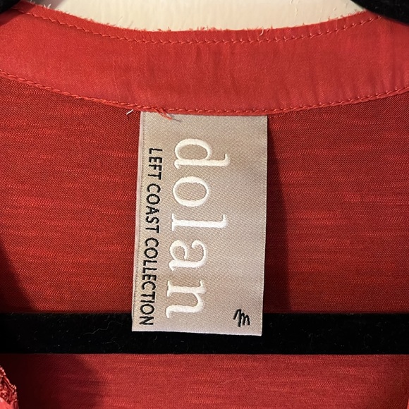 Dolan Left Coast Collection 3/4 Sleeve Red/Rust Color Top Blouse V-Neck Two-Tone - Picture 6 of 9